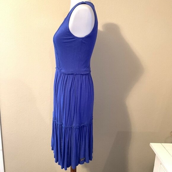 Matilda Jane Blue Solid Sleeveless Pleated Dress - Picture 3 of 6
